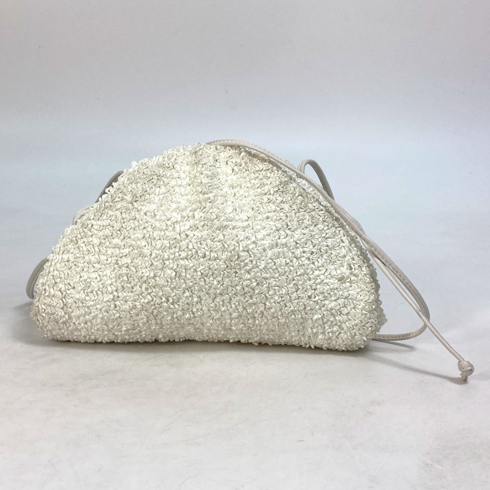 BOTTEGAVENETA Shoulder Bag 585852 Nylon / leather white Gamaguchi Mini the pouch Women