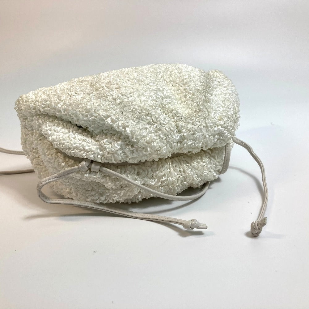 BOTTEGAVENETA Shoulder Bag 585852 Nylon / leather white Gamaguchi Mini the pouch Women
