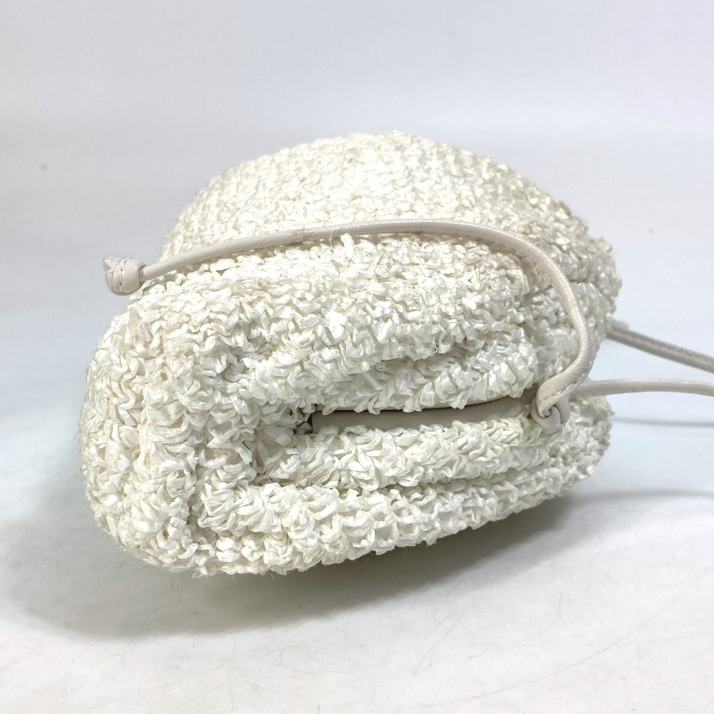 BOTTEGAVENETA Shoulder Bag 585852 Nylon / leather white Gamaguchi Mini the pouch Women