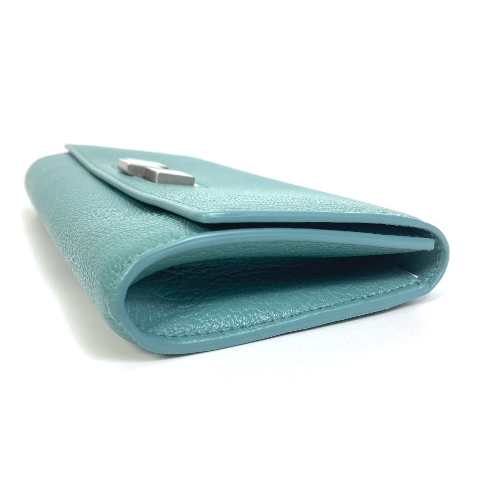 BOTTEGAVENETA Long Wallet Purse 629557 leather blue 2 fold long wallet Continental wallet Women
