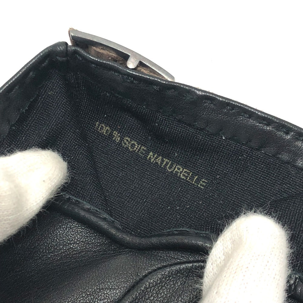 HERMES gloves leather Brown H logo Glove Women 7