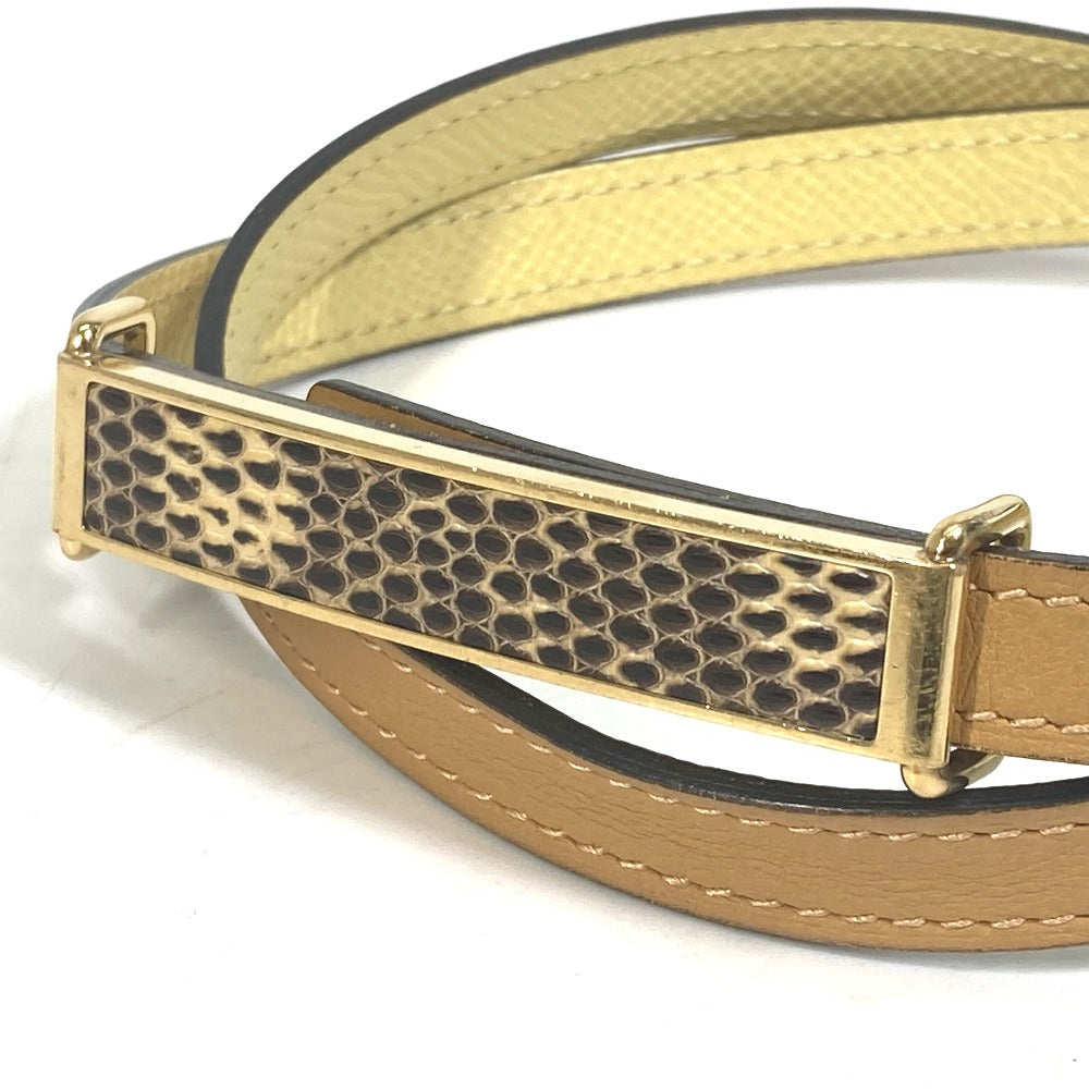 HERMES belt leather yellow Thin belt Women 70