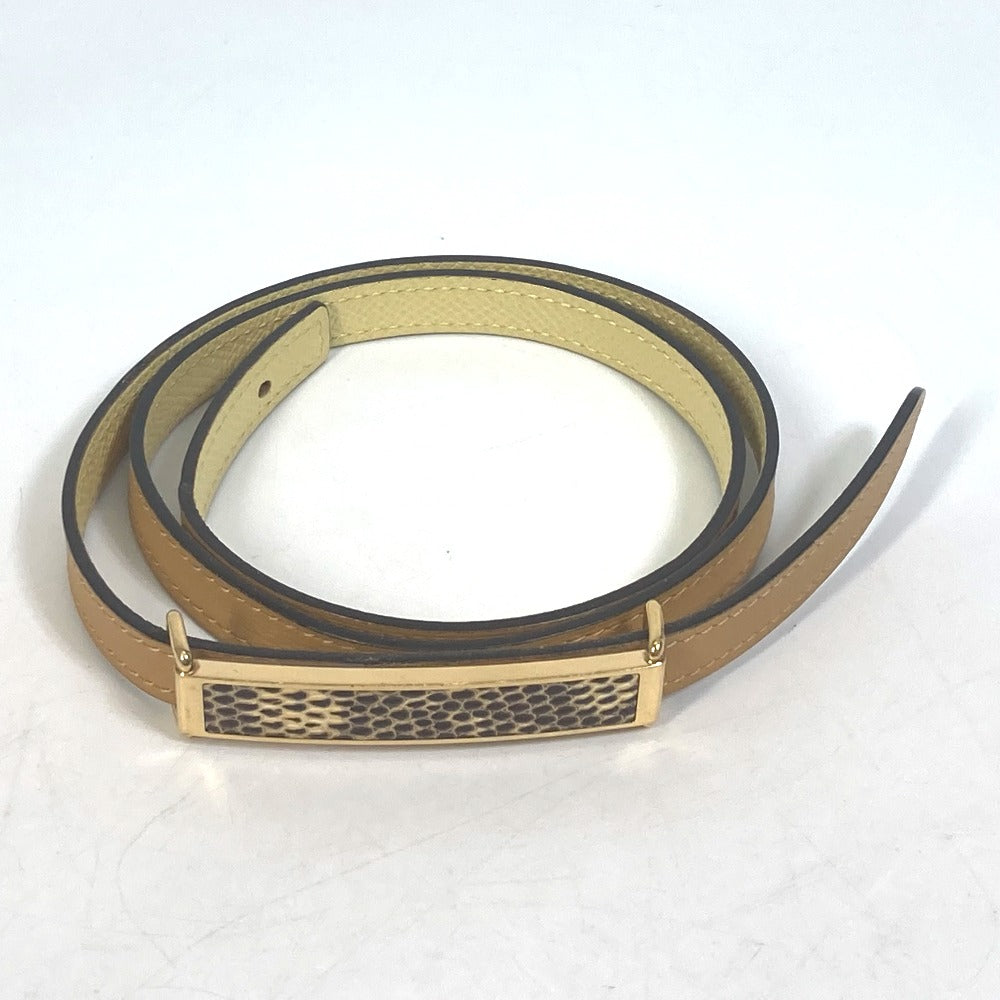 HERMES belt leather yellow Thin belt Women 70