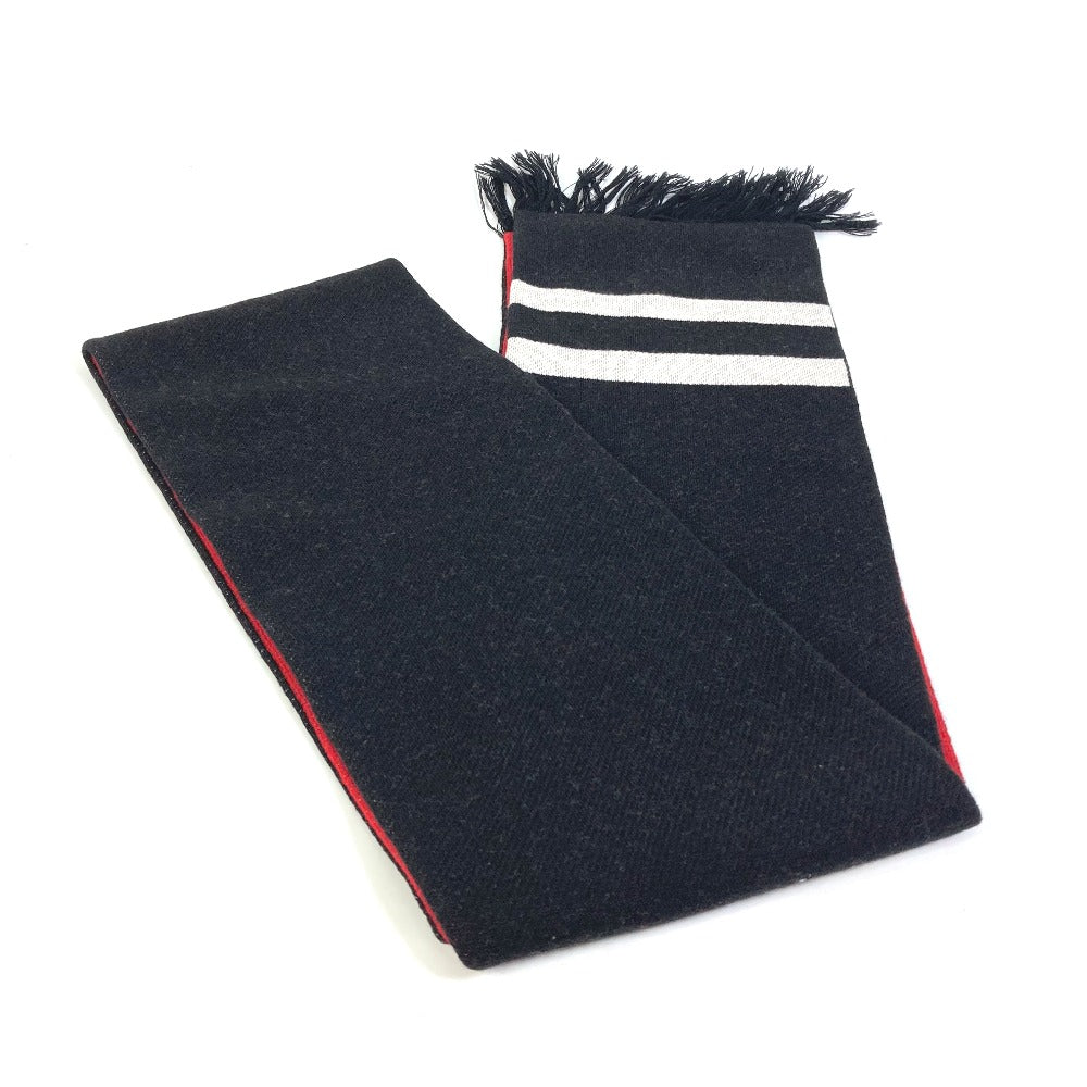 GUCCI Scarf wool black BE LOVED logo scarf