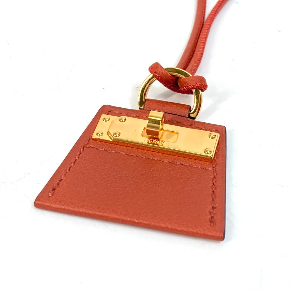 HERMES Necklace Swift Brown Fashion Accessories Mont Petit Kelly PM Women