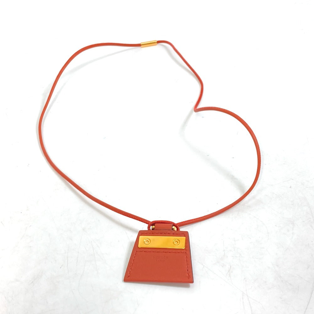 HERMES Necklace Swift Brown Fashion Accessories Mont Petit Kelly PM Women