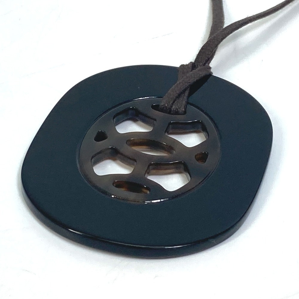 HERMES Necklace Buffalo horn Black gray type & brown type Lift PM Women