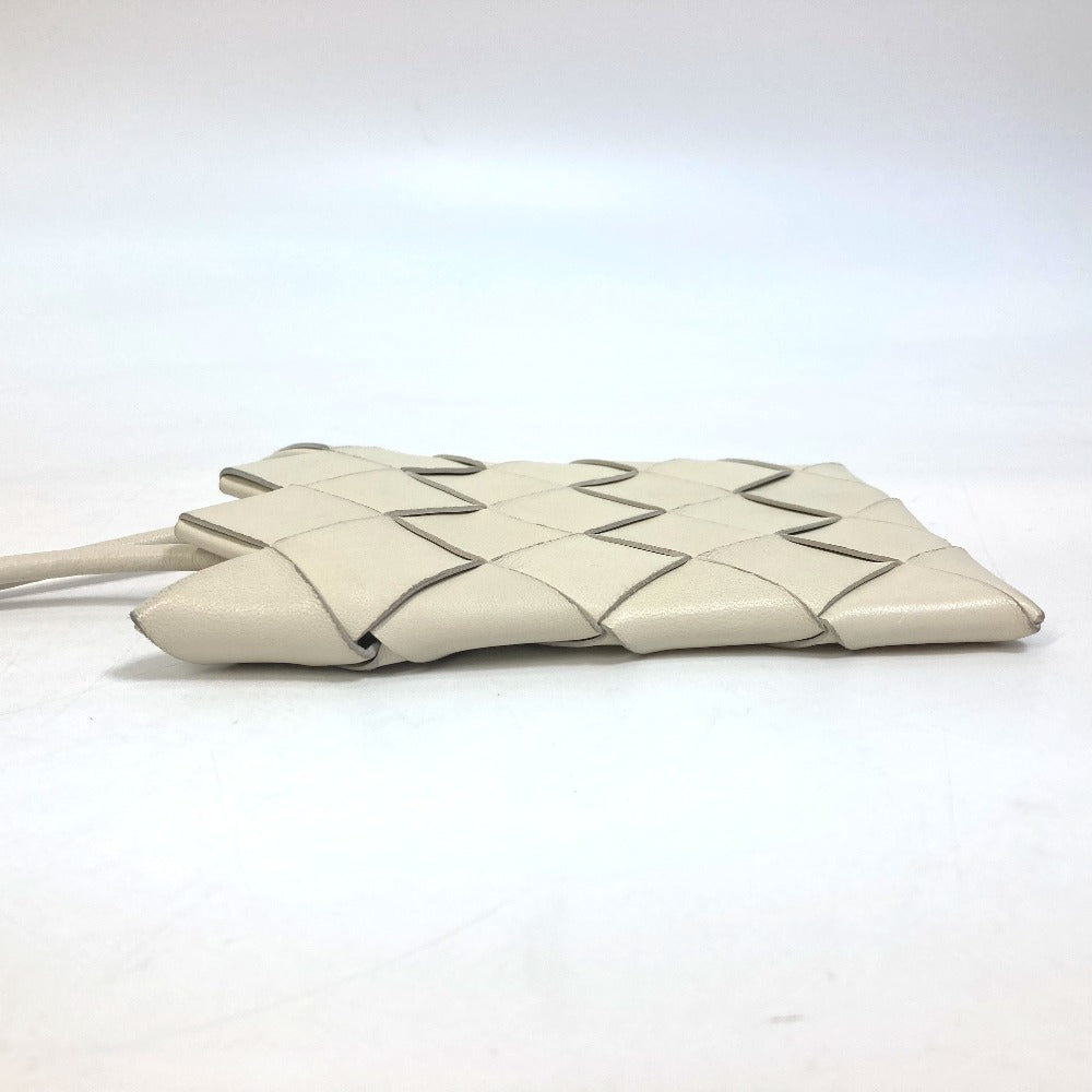 BOTTEGAVENETA Shoulder Bag 619019 leather white INTRECCIATO Pochette Women