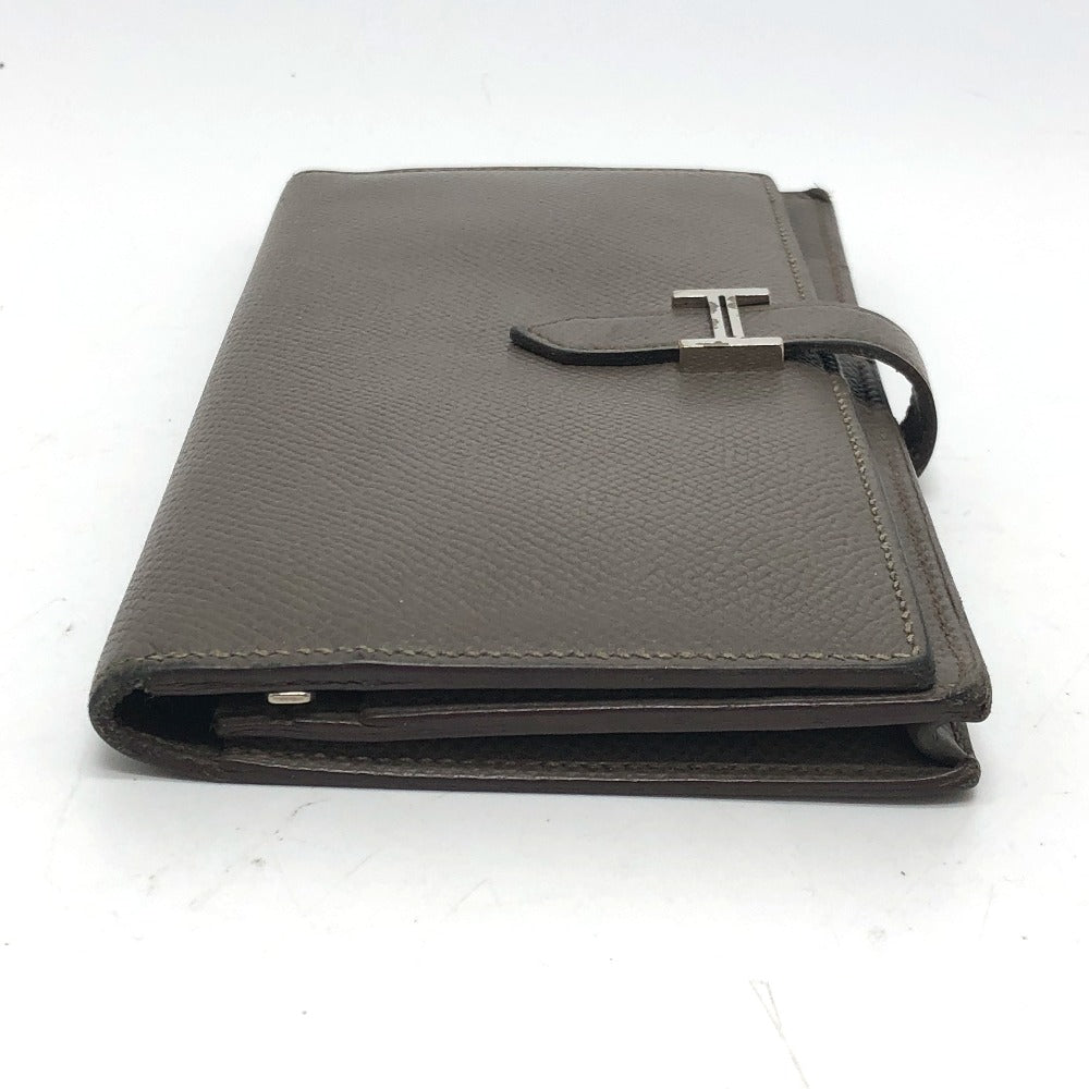 HERMES Long Wallet Purse Epsom Gray type HMetal Beansufla Women