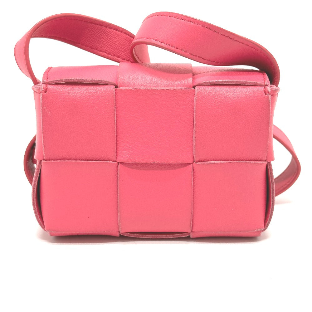 BOTTEGAVENETA Shoulder Bag leather pink MAXI INTRECCIATO cassette mini Women