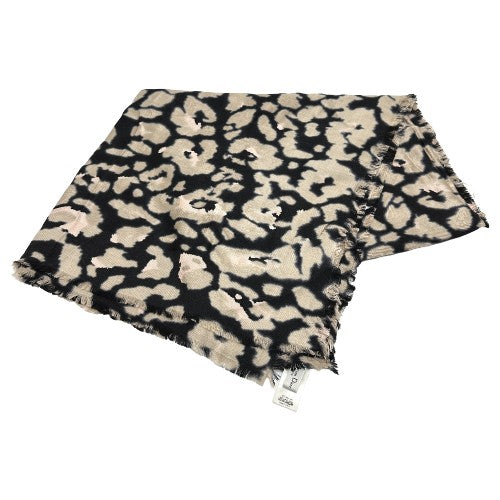 Dior Scarf 14SOD141 Silk, Wool beige Leopard Large format shawl Women