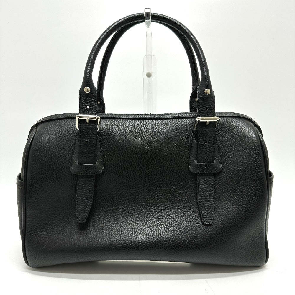 BURBERRY Boston Duffel bag leather black Shoulder bag/logo Handbag unisex(Unisex)