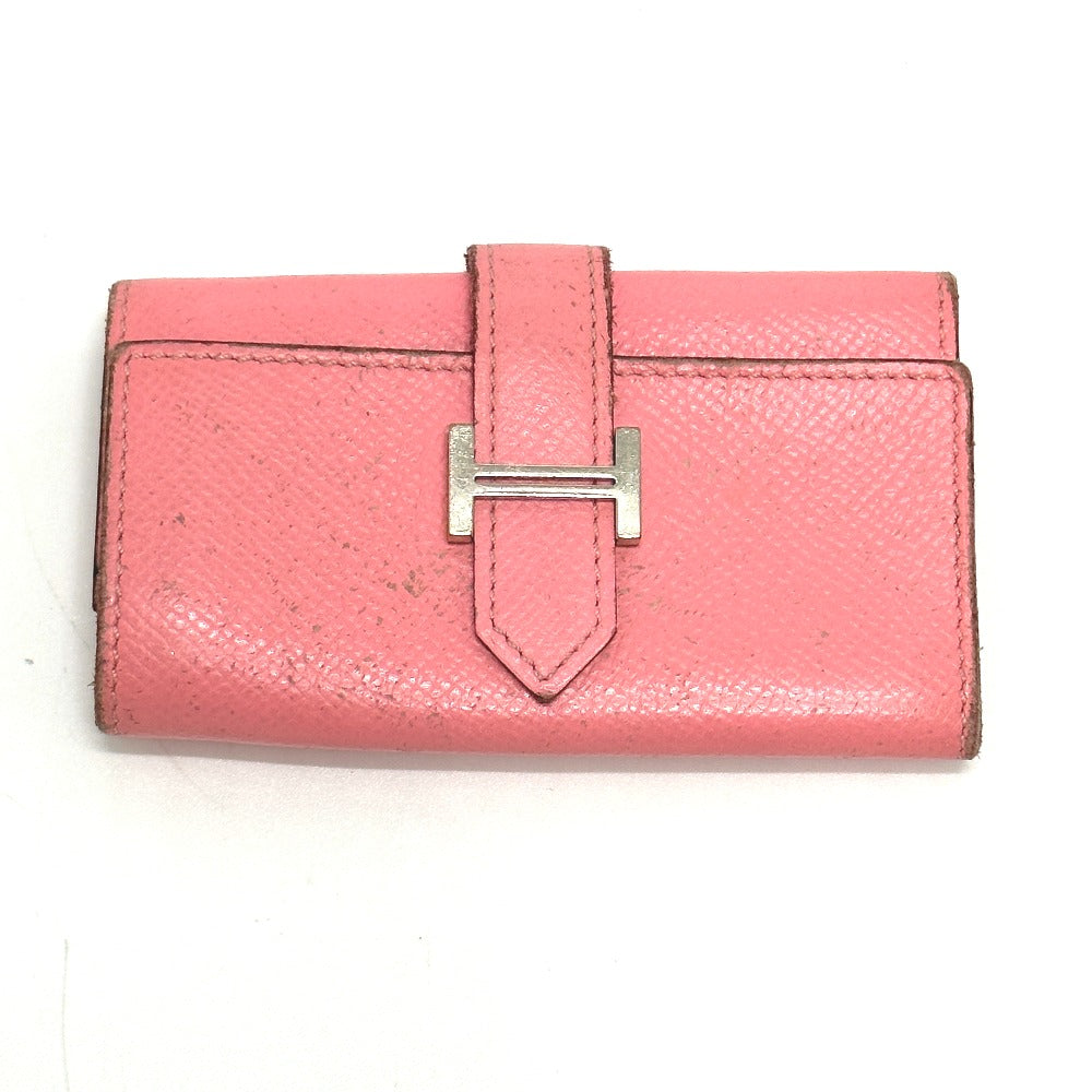 HERMES Key case Key holder  Epsom pink HMetal Bean Women