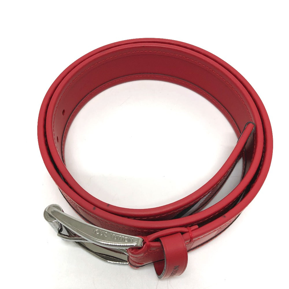 LOUIS VUITTON belt M9122 Damier Anfini Leather Red Damier Anfini Sainteur stamp Women 90/36
