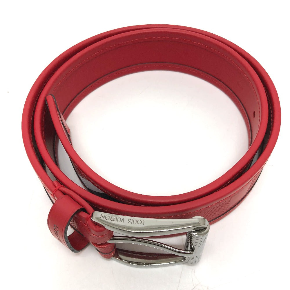 LOUIS VUITTON belt M9122 Damier Anfini Leather Red Damier Anfini Sainteur stamp Women 90/36