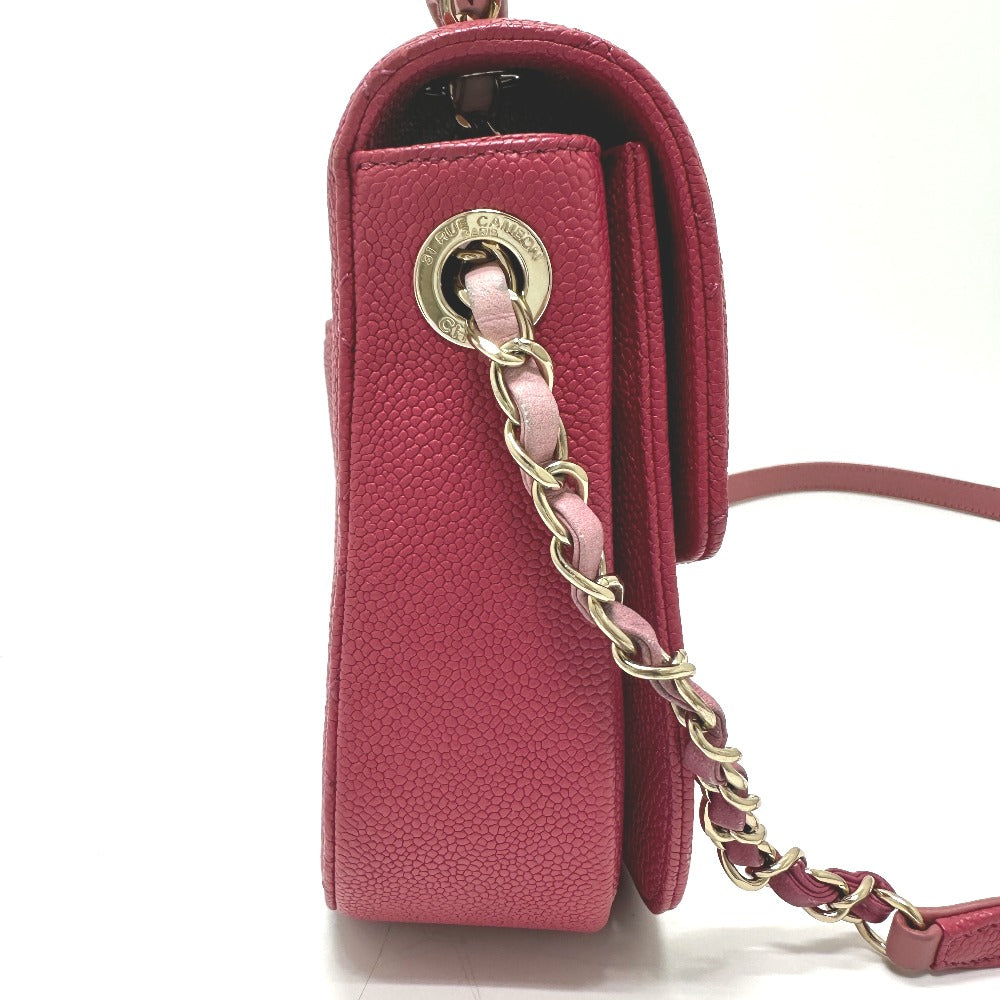 CHANEL Shoulder Bag Caviar skin Pink type COCO Mark CC coil