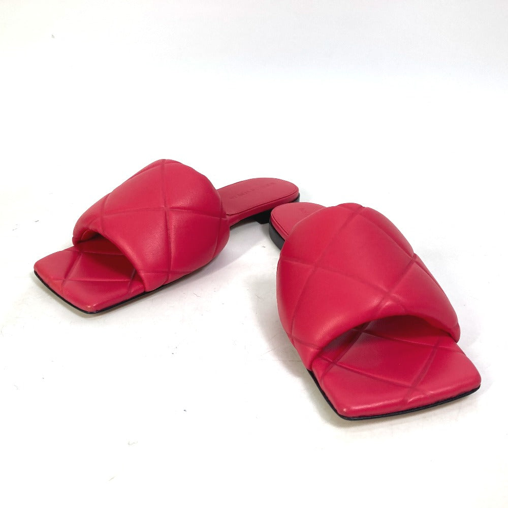 BOTTEGAVENETA Sandals 639940 leather Red type Rubber lid flat RUBBER LIDO Women 37.5