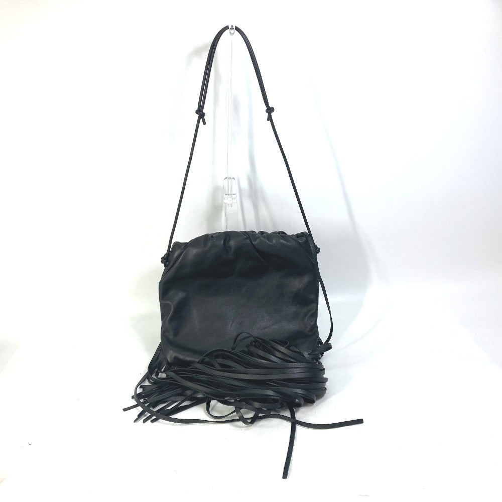 BOTTEGAVENETA Shoulder Bag 630363 leather black The fringe pouch Women