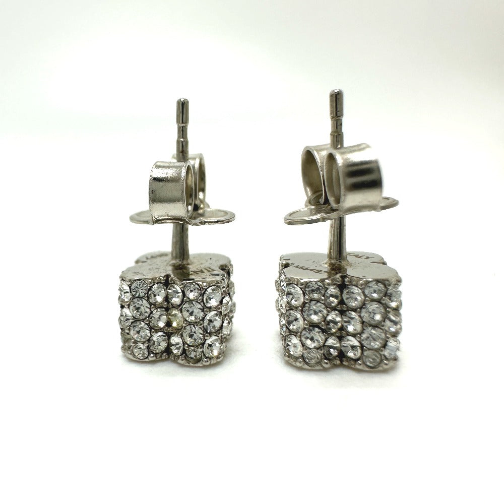LOUIS VUITTON Pierce M64879 metal Silver Bookle Dreille Fast Flower Strass Stud Women