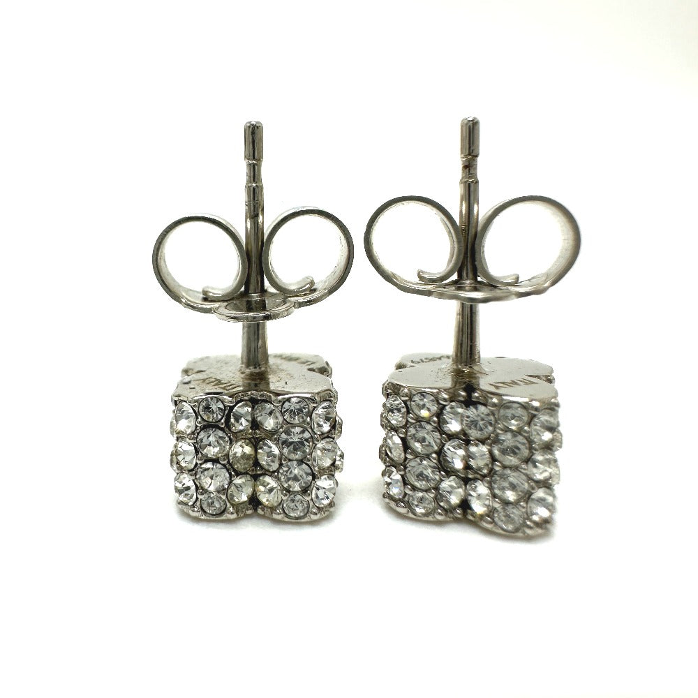 LOUIS VUITTON Pierce M64879 metal Silver Bookle Dreille Fast Flower Strass Stud Women