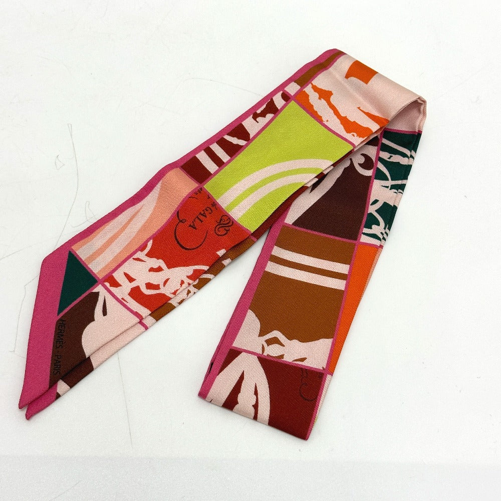 HERMES scarf silk Pink type chaos En Desordre GALA Women