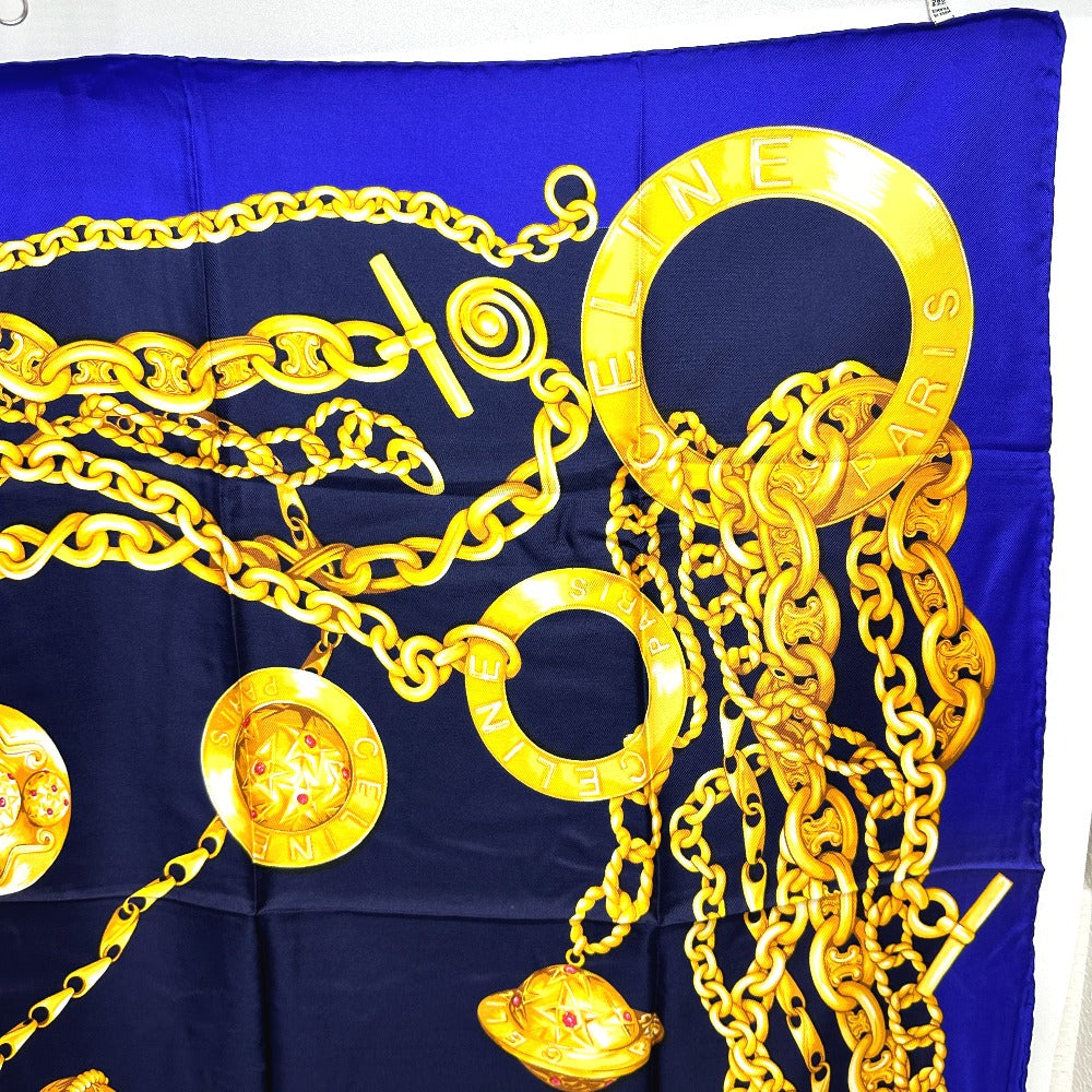 CELINE scarf silk purple Jewelry motif Women