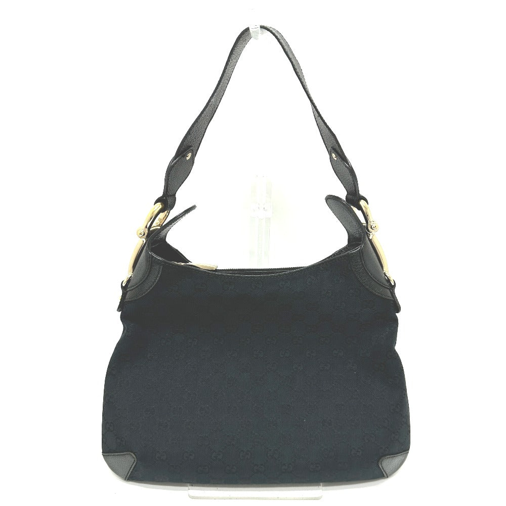 GUCCI Handbag 145826 GG canvas / leather black GG Horsebit Women