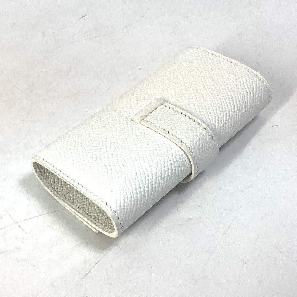 HERMES Key case Key holder  Epsom white HMetal Bean unisex(Unisex)