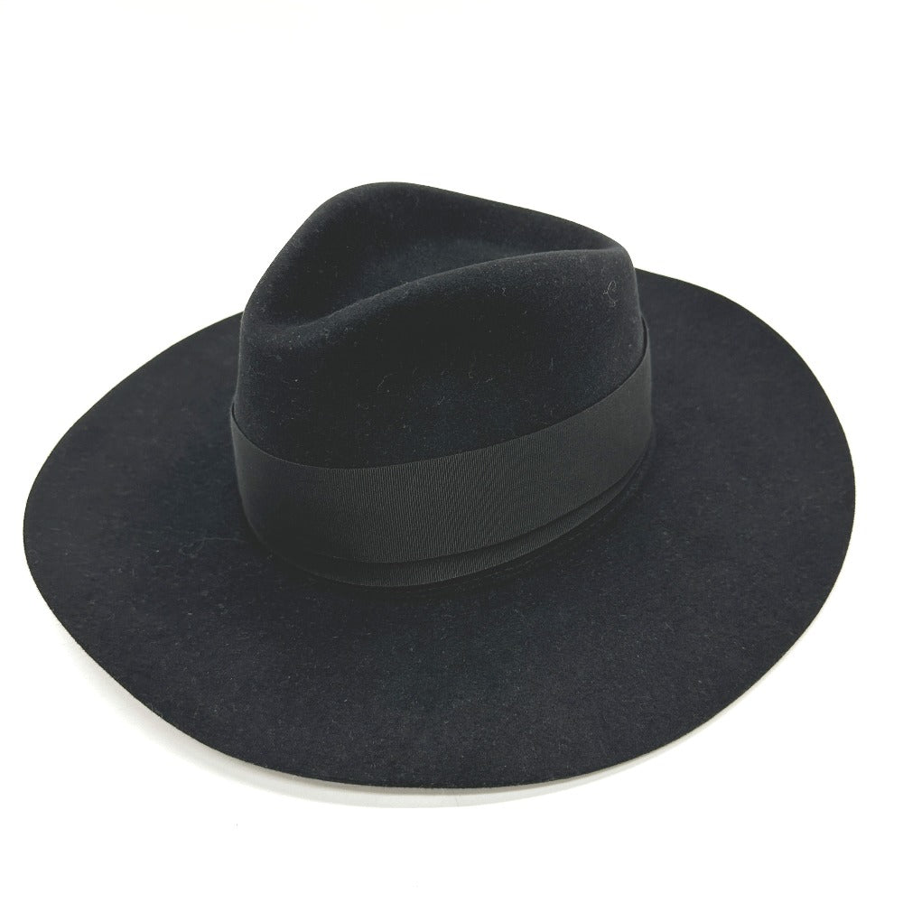 HERMES hat Felt wool black hat hat minicoo heart Women 58