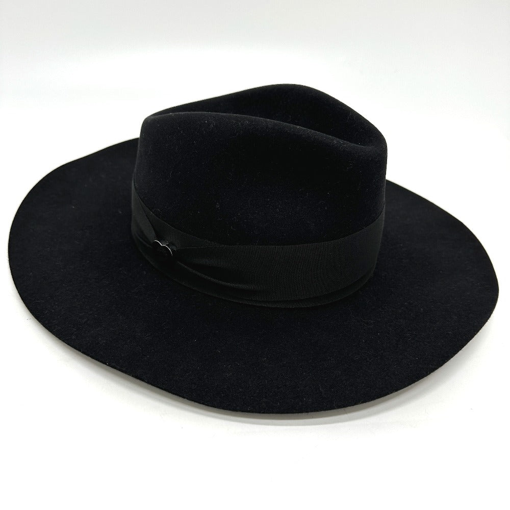 HERMES hat Felt wool black hat hat minicoo heart Women 58
