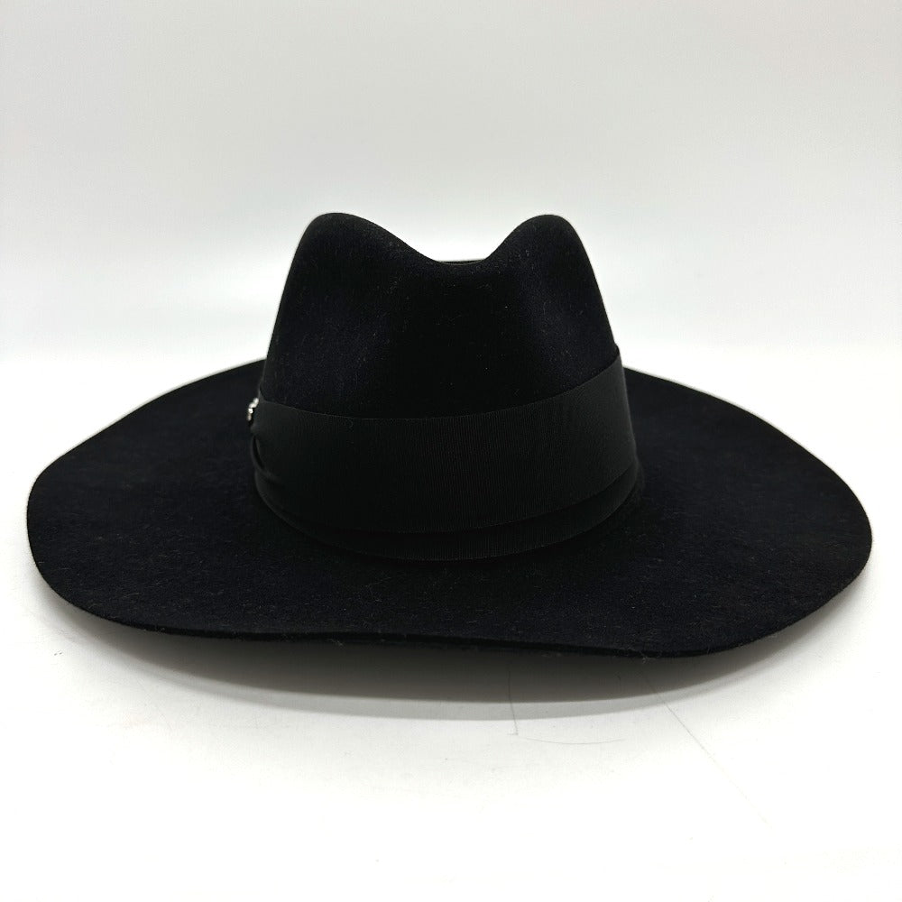 HERMES hat Felt wool black hat hat minicoo heart Women 58