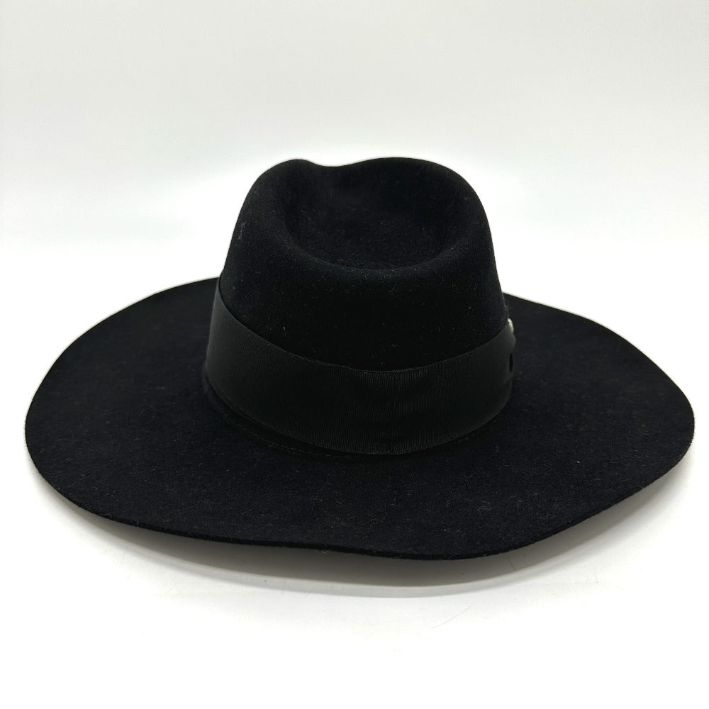 HERMES hat Felt wool black hat hat minicoo heart Women 58