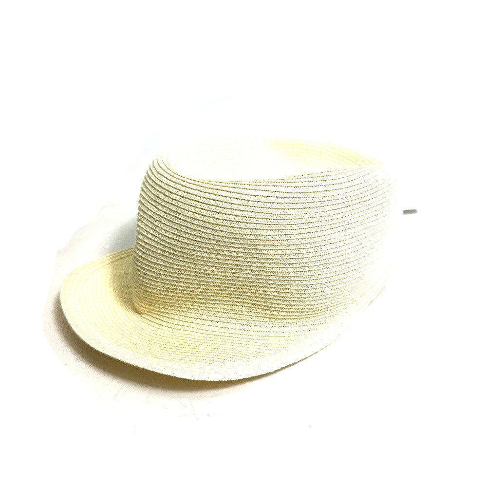 HERMES cap polyester Ivory hat cap serie emma straw cap 57