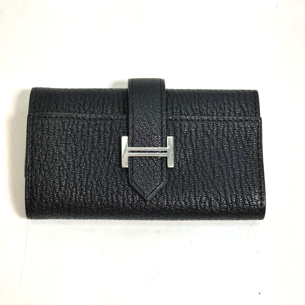 HERMES Key case Key holder  Chevre Misol black HMetal Key Bean unisex(Unisex)