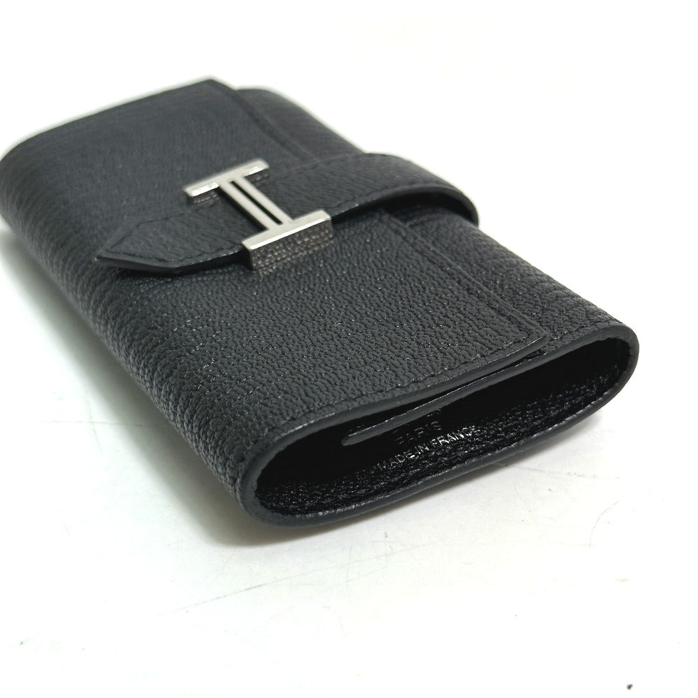 HERMES Key case Key holder  Chevre Misol black HMetal Key Bean unisex(Unisex)
