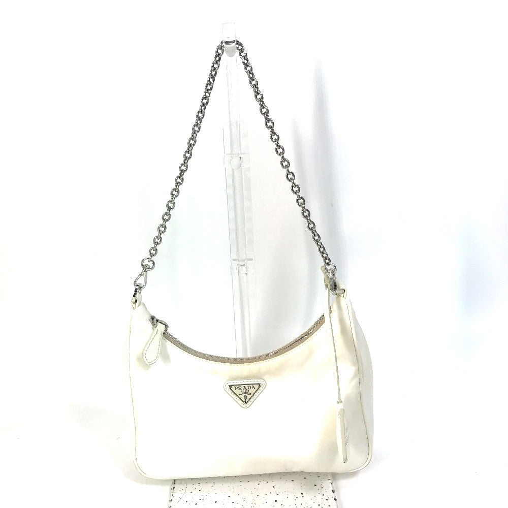 PRADA Shoulder Bag 1BH204 Nylon white Triangle logo plate Re-Edition 2005 Women