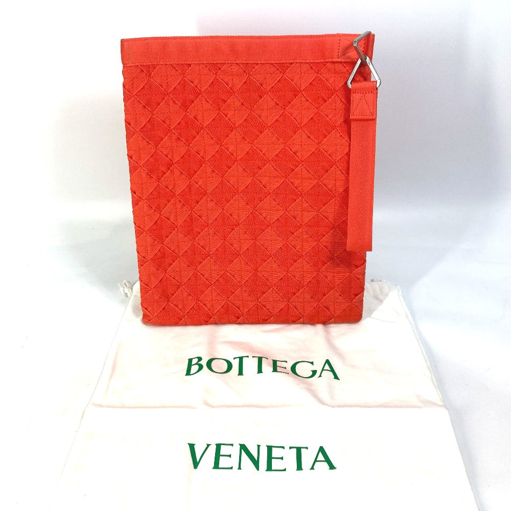 BOTTEGAVENETA Clutch bag 667060 polypropylene Orange INTRECCIATO light webbing mens