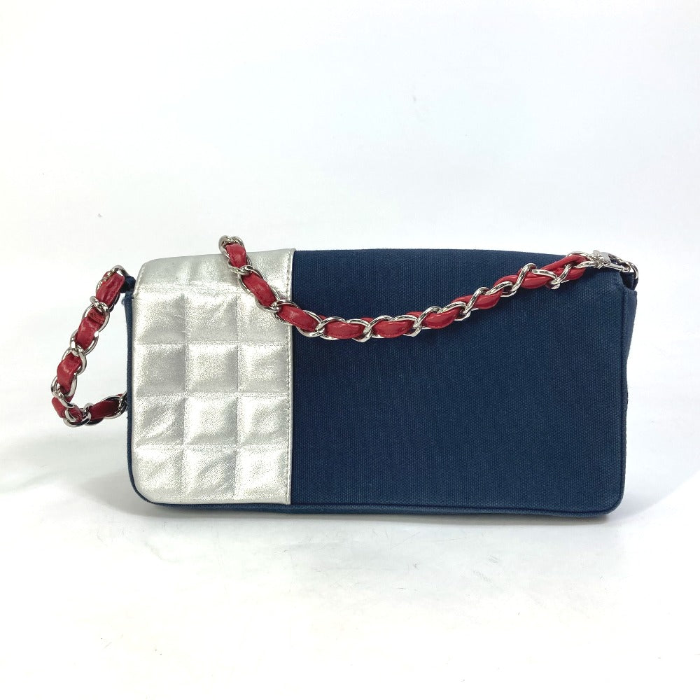 CHANEL Shoulder Bag Canvas / leather Navy vintage NO.5 Number 5 Women