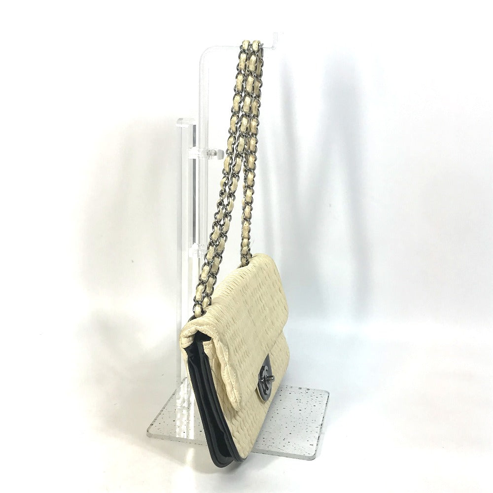 CHANEL Shoulder Bag Lambskin, Patent Leather white CC COCO Mark Women