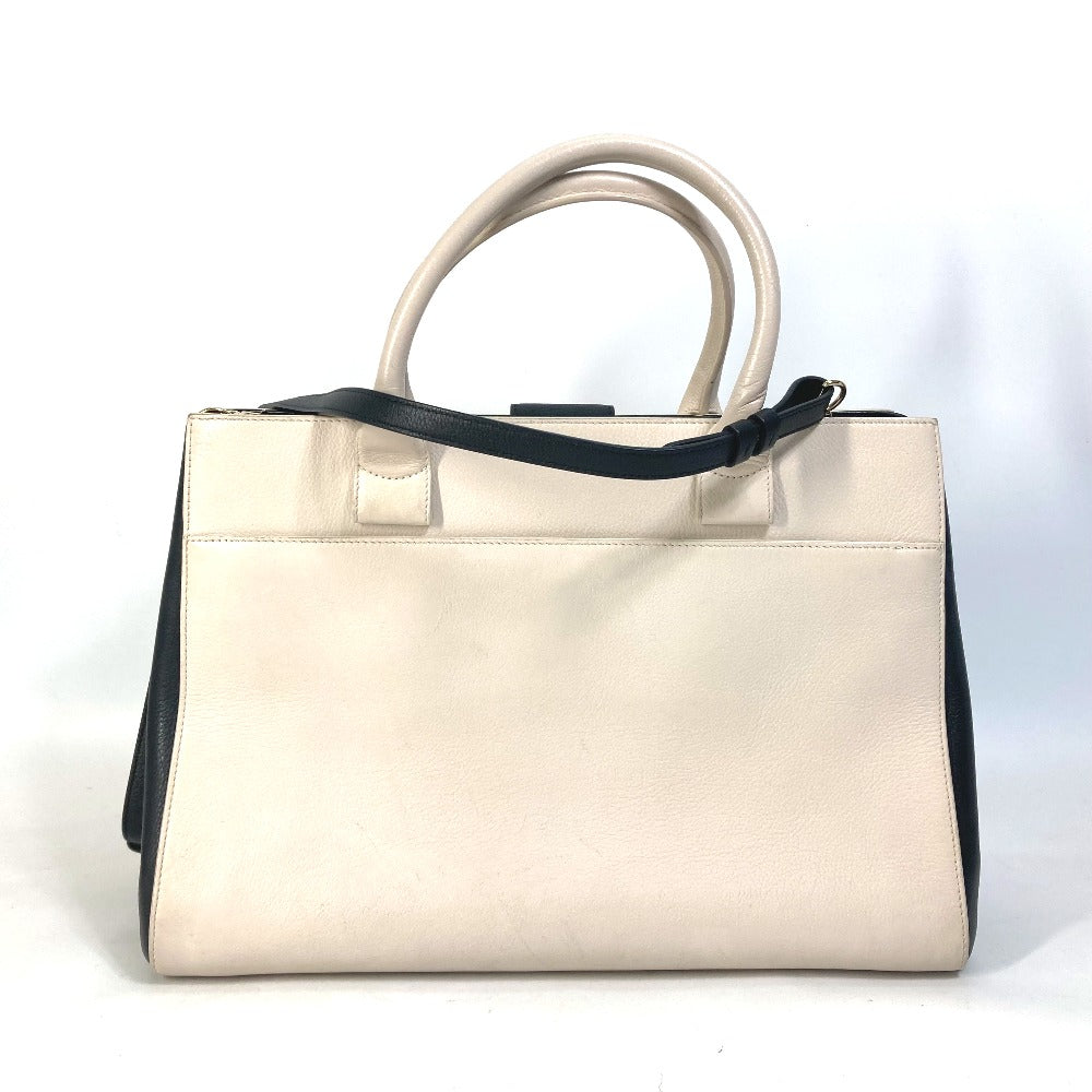 CHANEL Handbag leather beige CC COCO Mark Bicolor Neo Executive Women