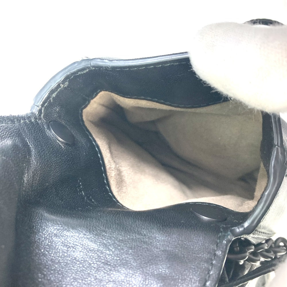 BOTTEGAVENETA Shoulder Bag leather black INTRECCIATO Pochette Crossbody mens