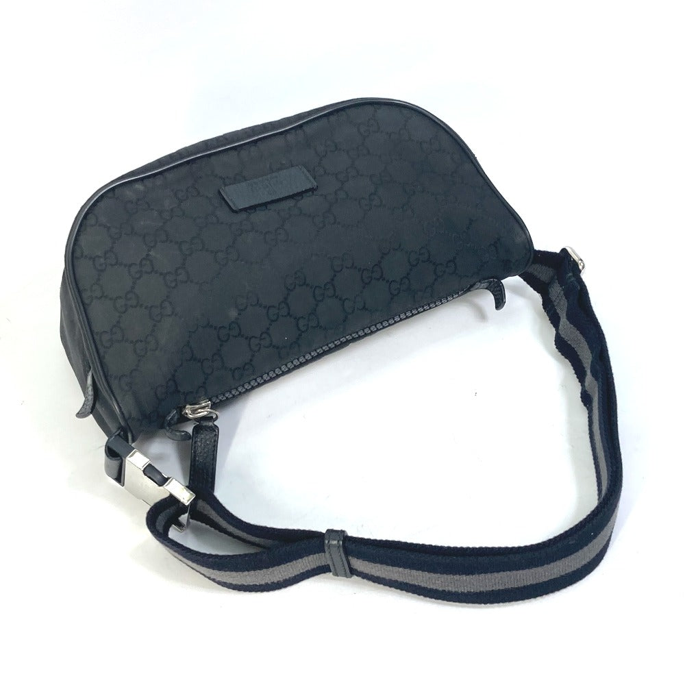 GUCCI Waist bag 509643 Nylon black GG belt bag Sling bag mens