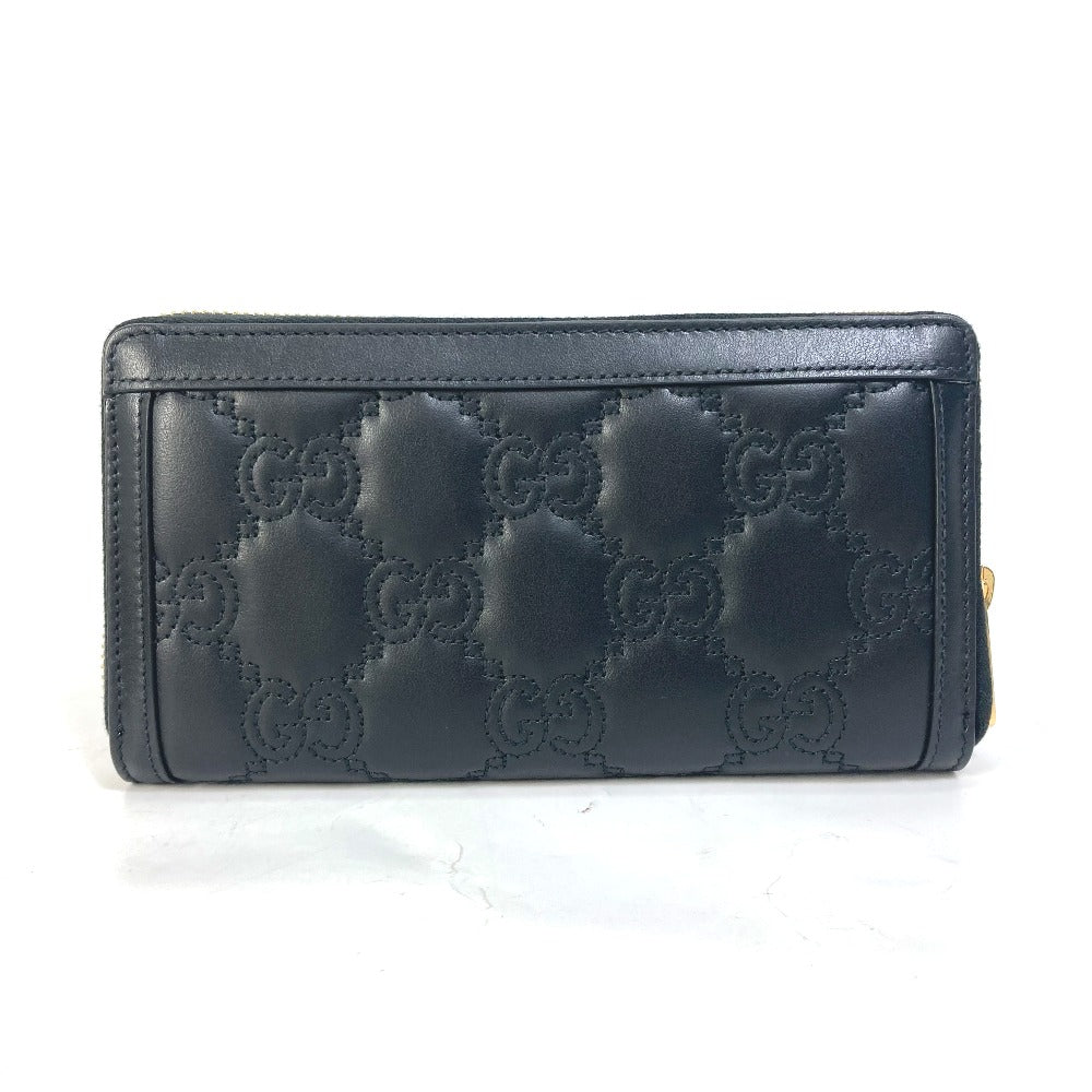 GUCCI Long Wallet Purse 723784 leather black Long wallet GG Matelasse Zip Around Wallet mens