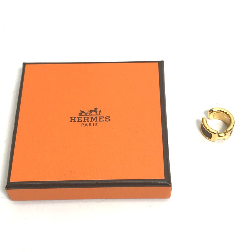 HERMES Earring Gold Plated , Epsom gold Olympe Ear Cuff PM Women