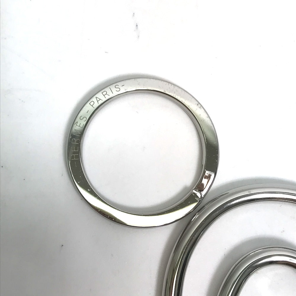 HERMES Key ring metal Silver feuille a cheval unisex(Unisex)