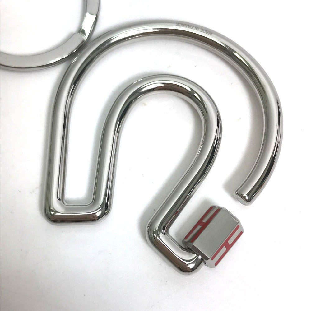 HERMES Key ring metal Silver feuille a cheval unisex(Unisex)