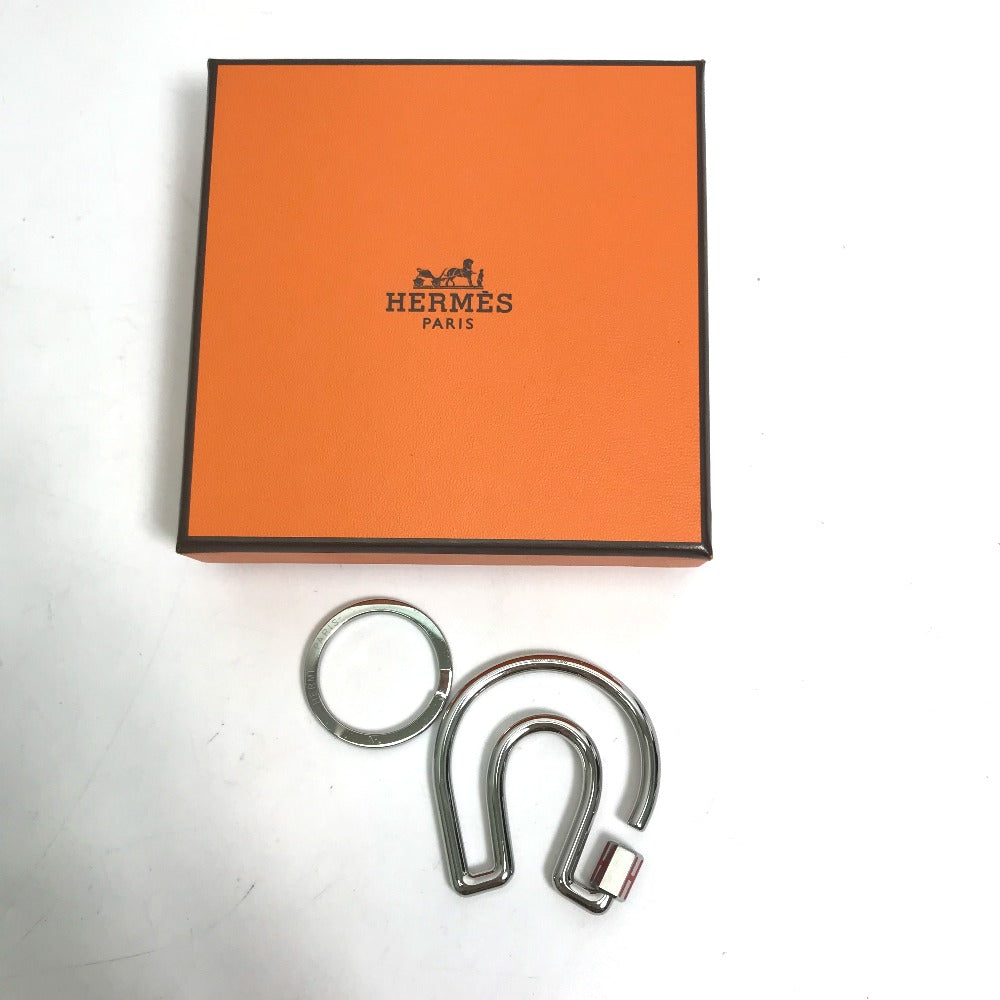 HERMES Key ring metal Silver feuille a cheval unisex(Unisex)