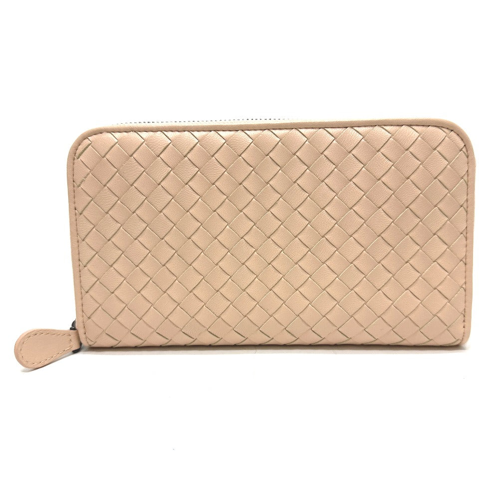 BOTTEGAVENETA Long Wallet Purse leather pink INTRECCIATO Zip Around mens