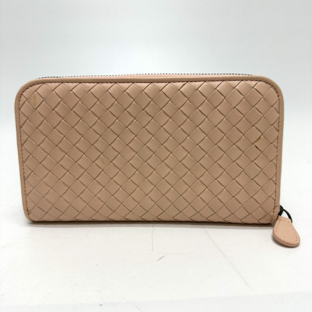 BOTTEGAVENETA Long Wallet Purse leather pink INTRECCIATO Zip Around mens