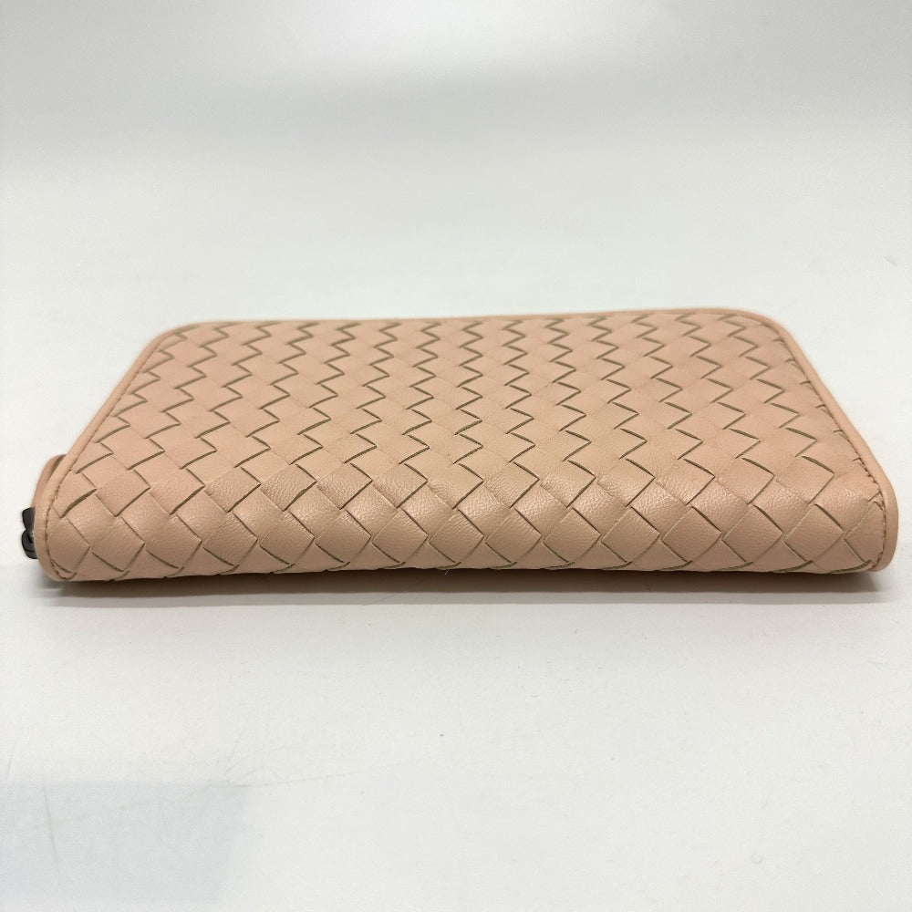 BOTTEGAVENETA Long Wallet Purse leather pink INTRECCIATO Zip Around mens